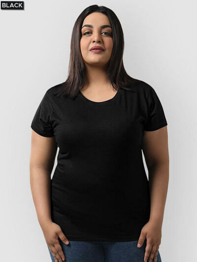 pure cotton plus size women tshirt solid