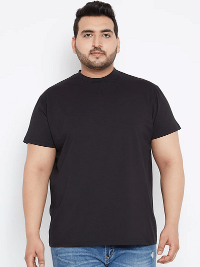 pure cotton plus size men tshirt solid