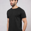 pure cotton men black tshirt solid