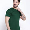 pure cotton men bottle green tshirt solid