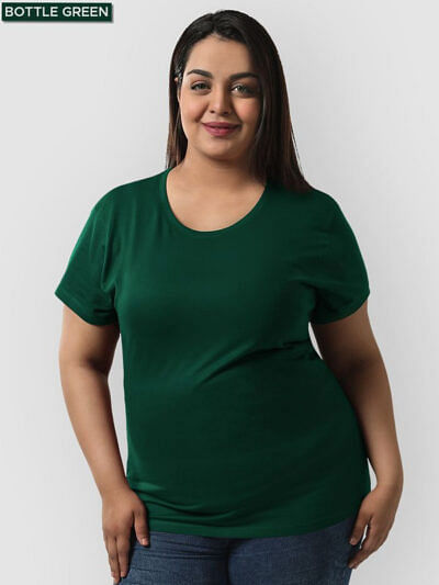 pure cotton plus size women tshirt solid