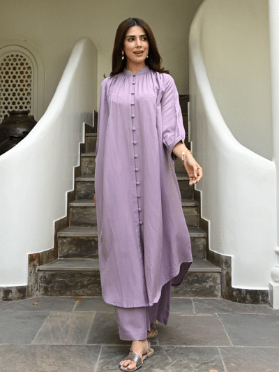 button front kurti with palazzo