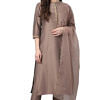 chanderi straight kurti with pant & dupatta