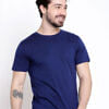 pure cotton men dark blue tshirt solid