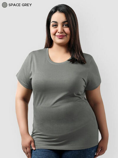 pure cotton plus size women tshirt solid