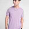 pure cotton men lilac tshirt solid