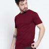 pure cotton men maroon tshirt solid