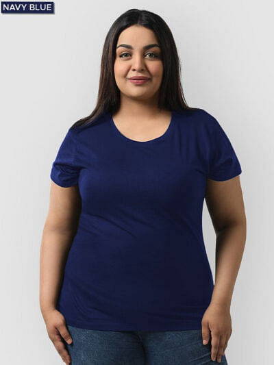 pure cotton plus size women tshirt solid