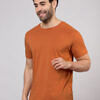 pure cotton men orange tshirt solid