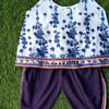 purple printed peplum dhoti