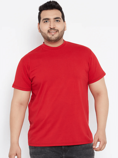 pure cotton plus size men tshirt solid