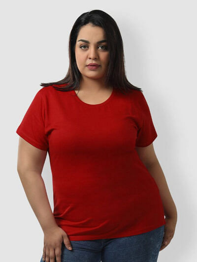 pure cotton plus size women tshirt solid