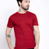 pure cotton men red tshirt solid