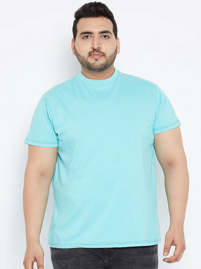 pure cotton plus size men tshirt solid