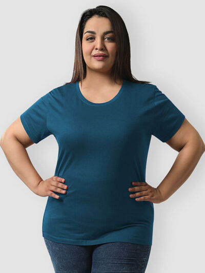 pure cotton plus size women tshirt solid