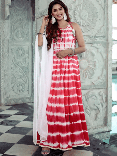 tie dye anarkali set