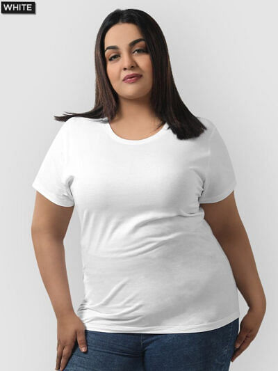 pure cotton plus size women tshirt solid